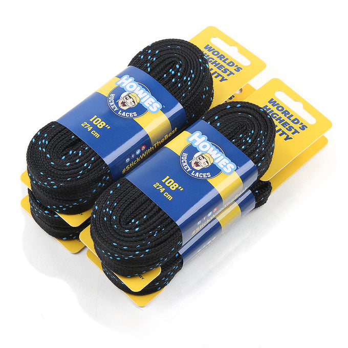 Howies Black Cloth Hockey Skate Laces Cloth Laces Howies Hockey Tape 4pk 72"