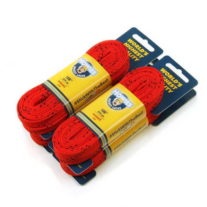 Howies Red Waxed Hockey Skate Laces Waxed Laces Howies Hockey Tape 4pk 72"