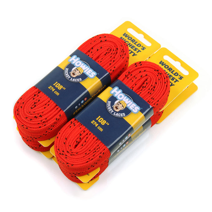 Howies Red Cloth Hockey Skate Laces Cloth Laces Howies Hockey Tape 4pk 72"
