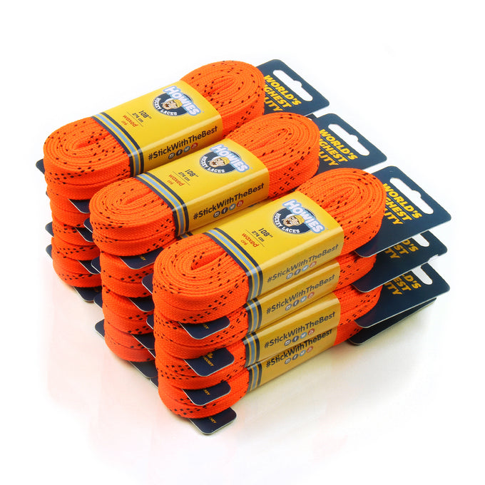 Howies Orange Waxed Hockey Skate Laces Waxed Laces Howies Hockey Tape 12pk 72"