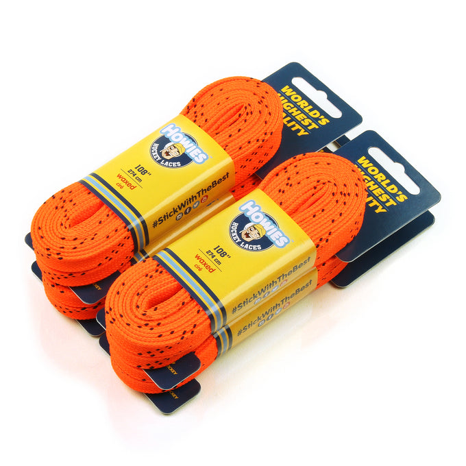 Howies Orange Waxed Hockey Skate Laces Waxed Laces Howies Hockey Tape 4pk 72"