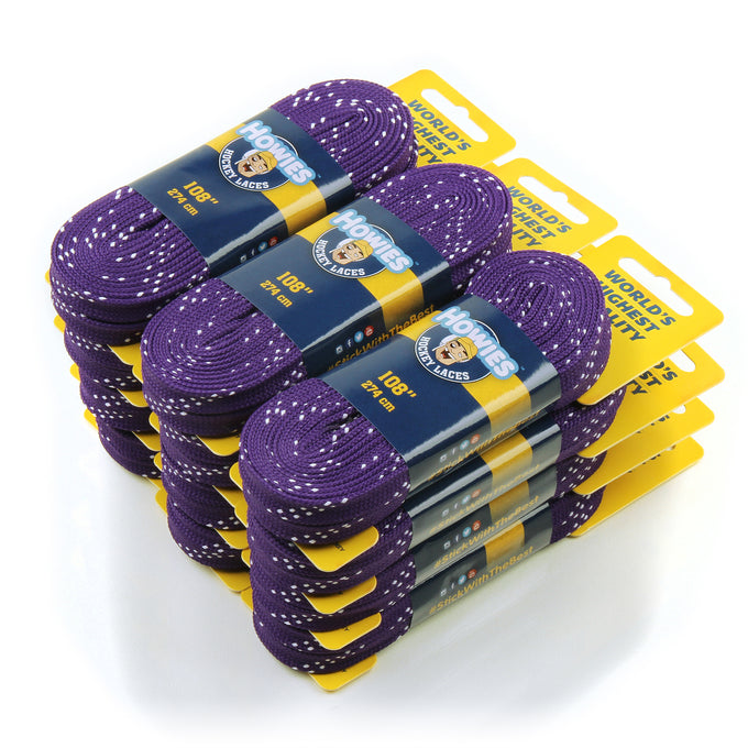 Howies Purple Cloth Hockey Skate Laces Cloth Laces Howies Hockey Tape 12pk 72"