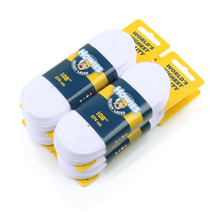 Howies White Cloth Referee Skate Laces Referee Laces Howies Hockey Tape 4pk 84"
