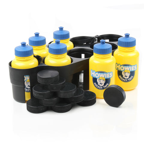 Howies Coach's Pack - Water Bottles, Pucks, & Carrier Water Bottle Combo Pack Howies Hockey Tape