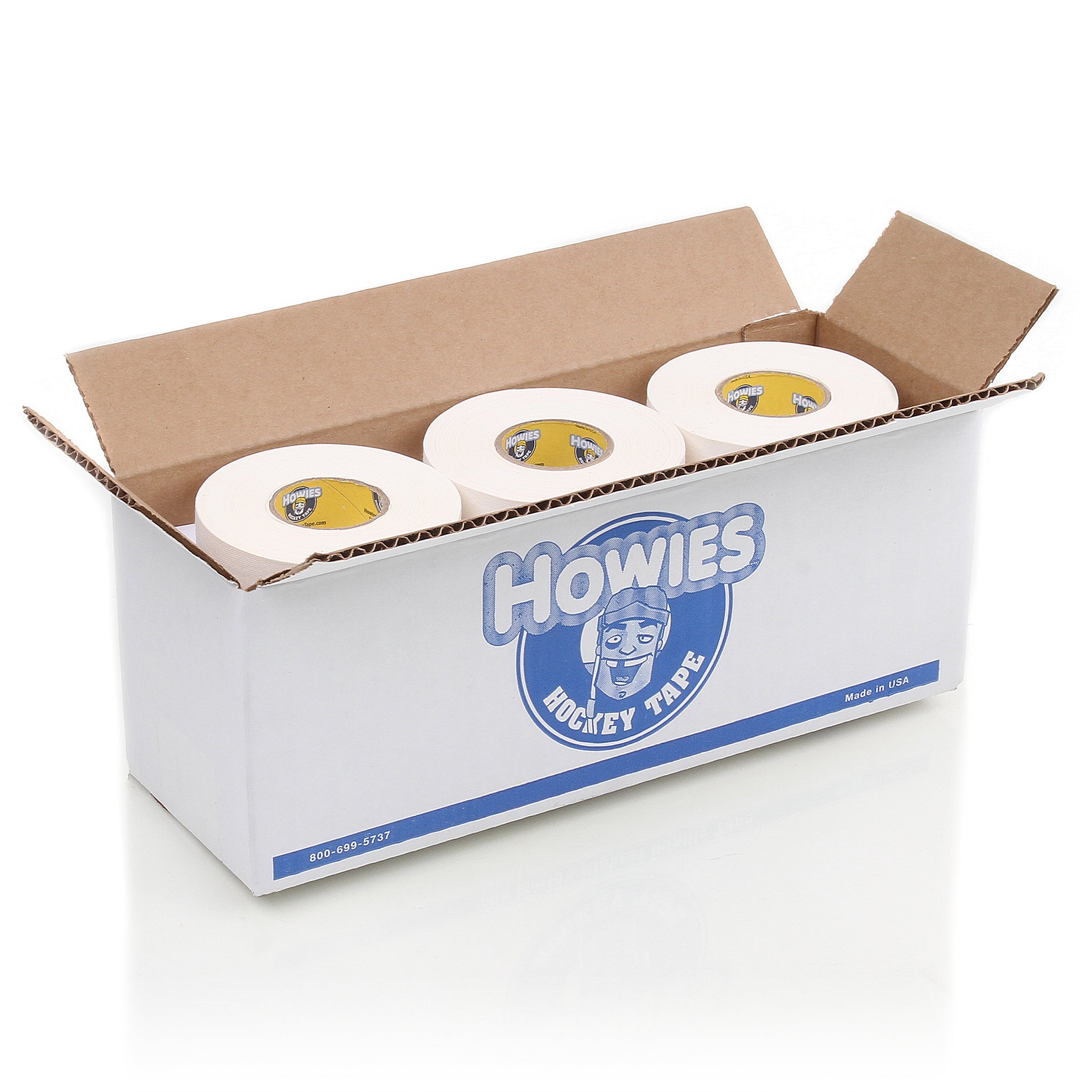 Howies 3 Nastri Hockey Bianco Con Lattina | Nastro Per Racchetta 25mm X 25 Yard