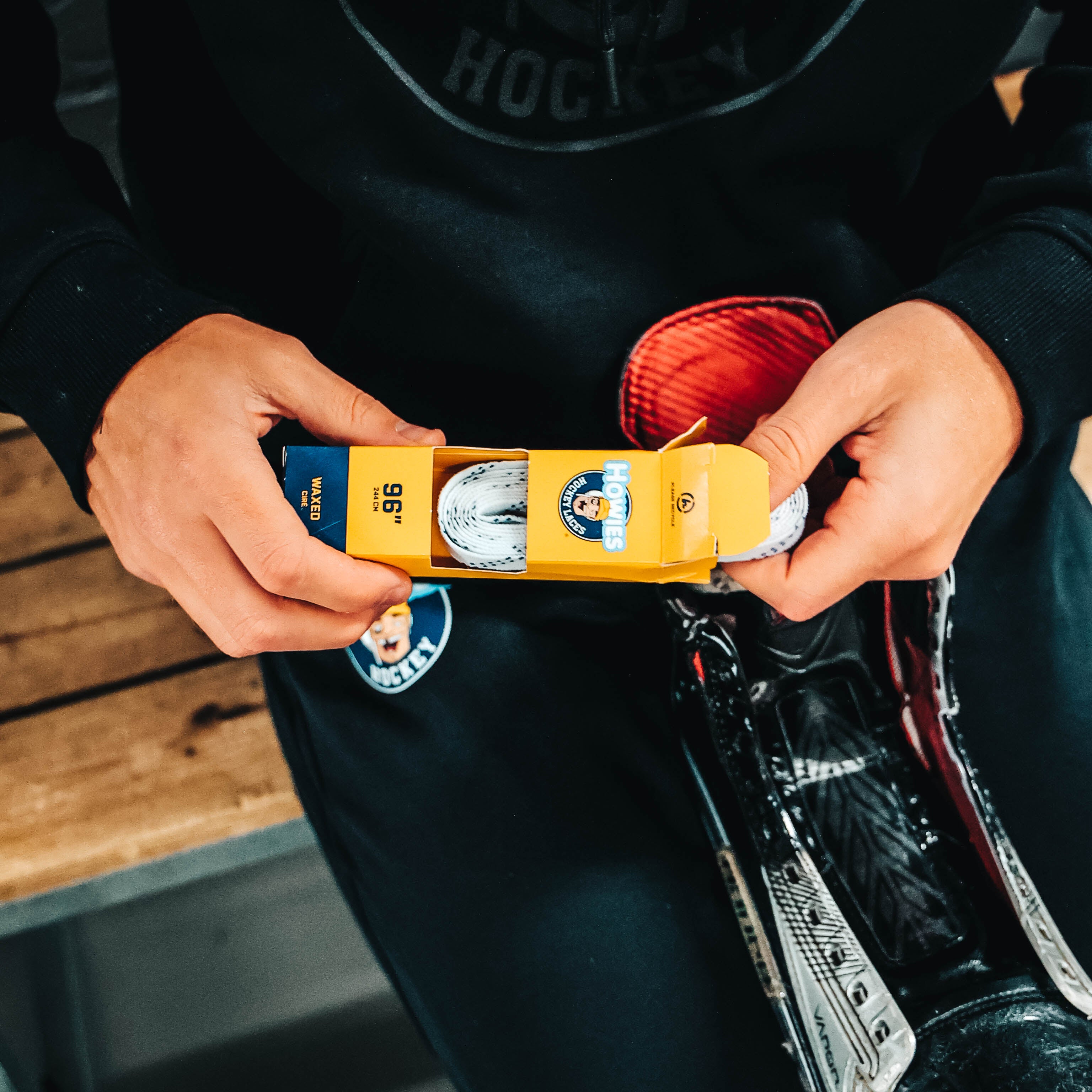 Howies Orange Waxed Hockey Skate Laces | Howies Hockey Tape
