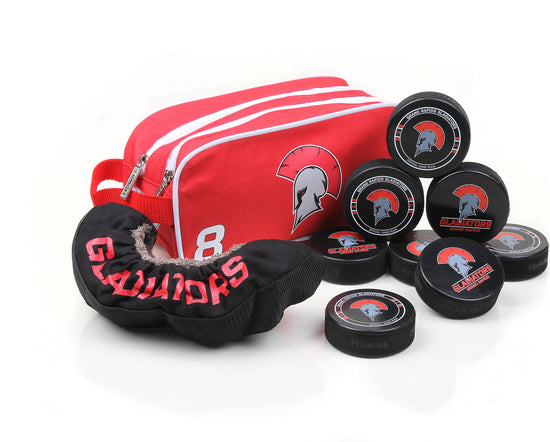 Custom Pucks, Skate Guards. and Accessory Bag