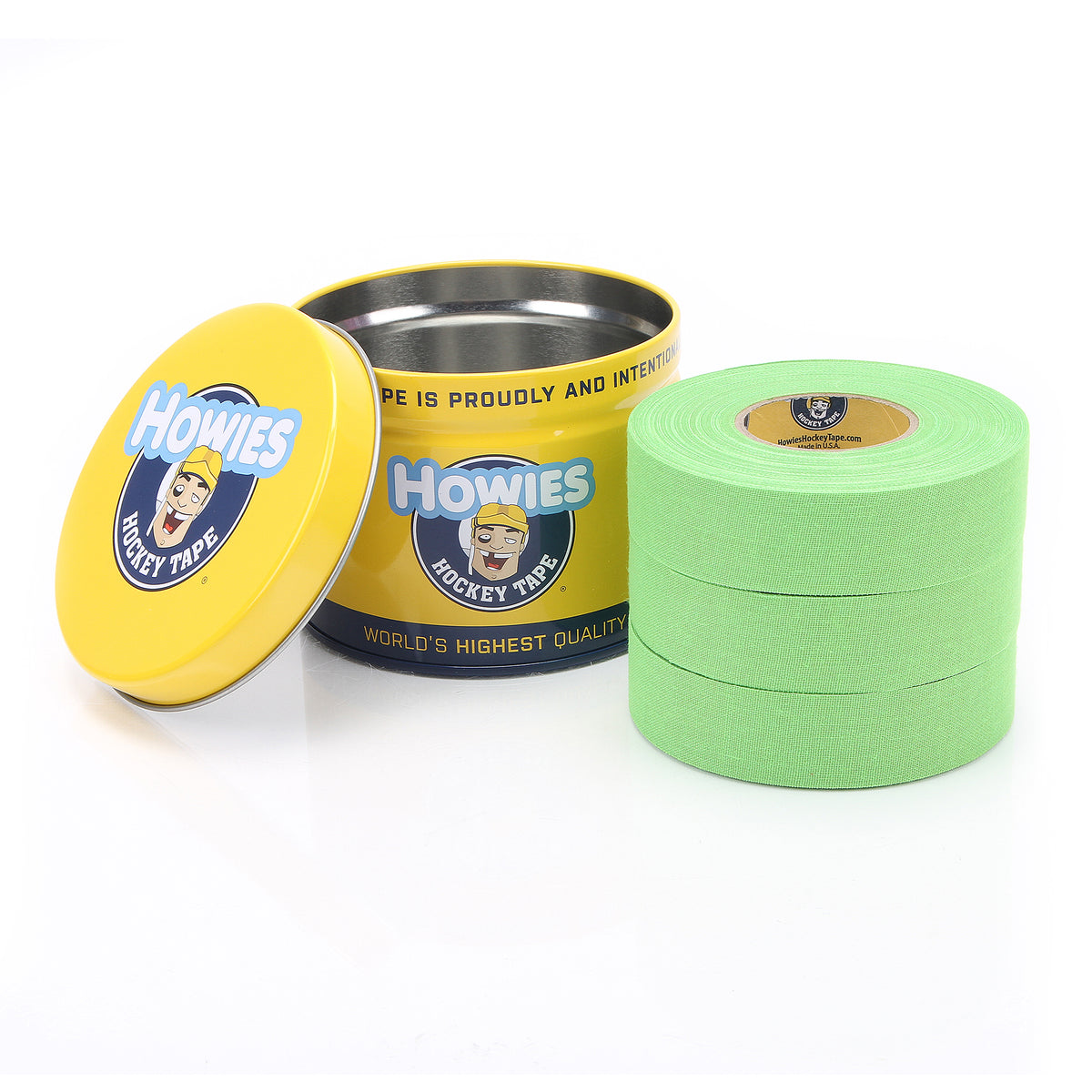 Howies Neon Green Cloth Hockey Tape Cloth Tape Howies Hockey Tape 3pk