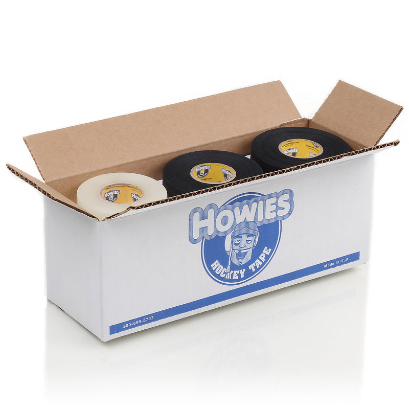 Howies Hockey Tape - 6 Black Cloth & 6 Clear Shin Pad Mixed Tape Cases Howies Hockey Tape