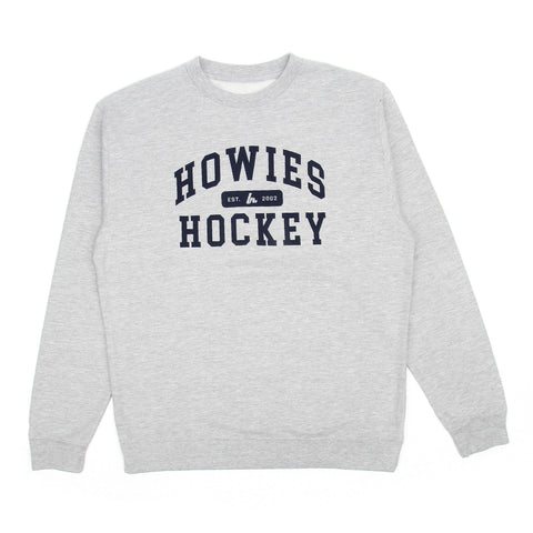 Howies Collegiate Crewneck Hoodies Howies Hockey Tape Gray Small 