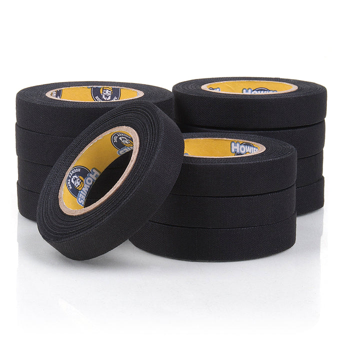 Howies Black 1/2" Knob Tape Cloth Tape Howies Hockey Tape 12pk  