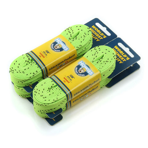 Howies Neon Green Waxed Hockey Skate Laces Waxed Laces Howies Hockey Tape 4pk 72" 