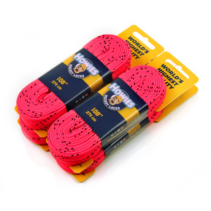Howies Hot Pink Cloth Hockey Skate Laces Cloth Laces Howies Hockey Tape 4pk 72" 