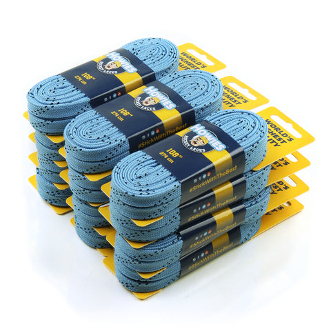 Howies Sky Blue Cloth Hockey Skate Laces Cloth Laces Howies Hockey Tape 12pk 72" 